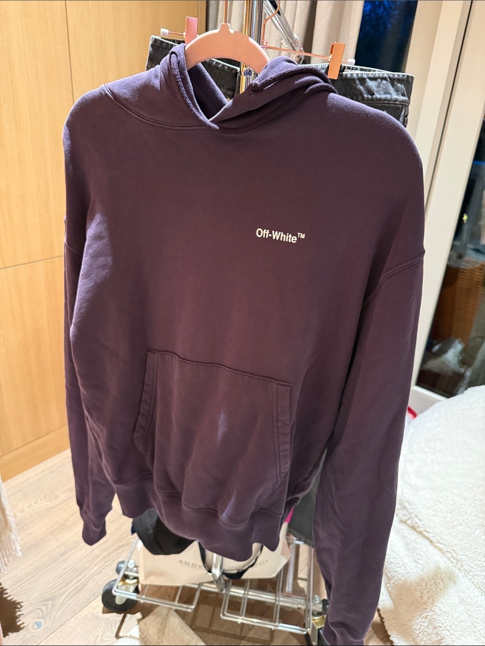 Off-White Men's Purple Pullover Hoodie